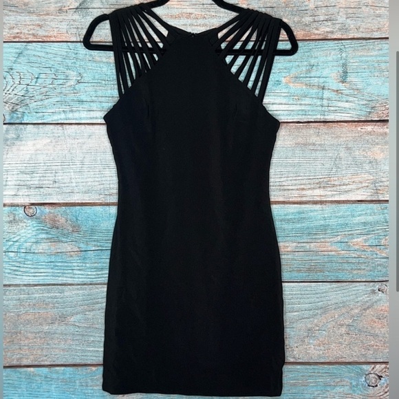 Dress The Population Cora Dress XS Black Strappy Shift Y2K Party Coquette Dark - Picture 1 of 8